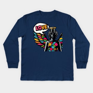 Black Angel Kids Long Sleeve T-Shirt